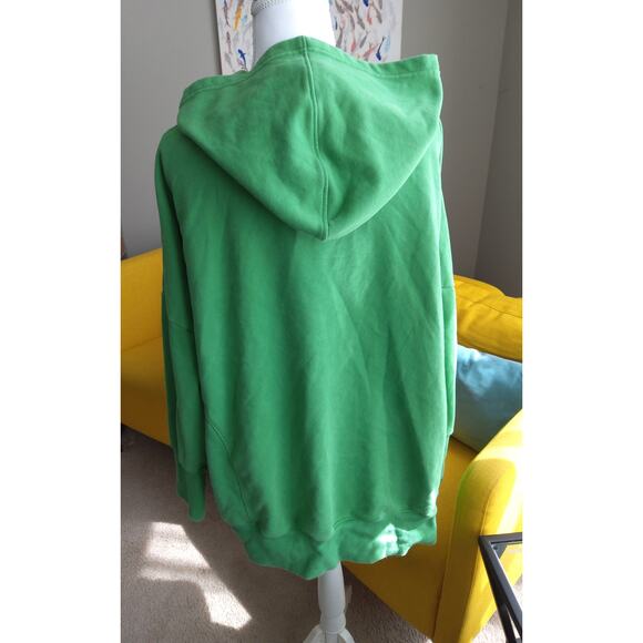 Kelly Green French terry hoodie oversized pullover size M cotton blend comfy - Picture 2 of 9